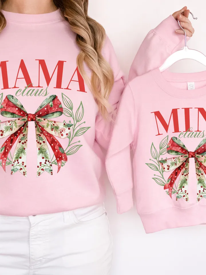 Mama Claus png, Christmas png, Mama mini png, Mama png, Coquette bow Christmas png, Christmas Season Png, Christmas png, Retro Christmas