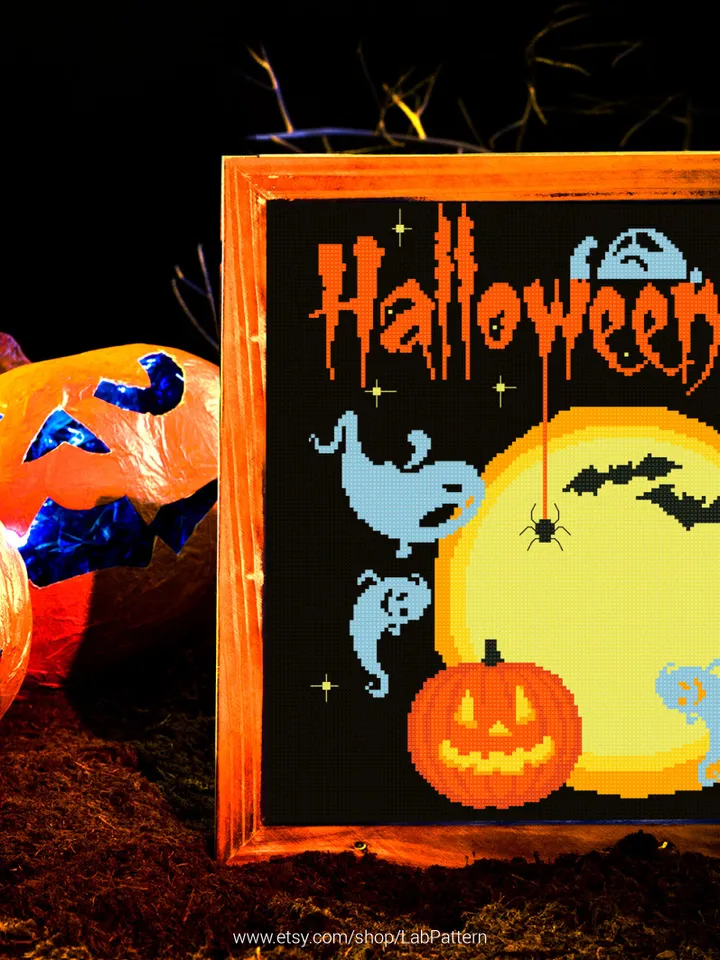 Halloween Cross stitch pattern | Embroidery Pattern | Instant Download | Embroidery Designs