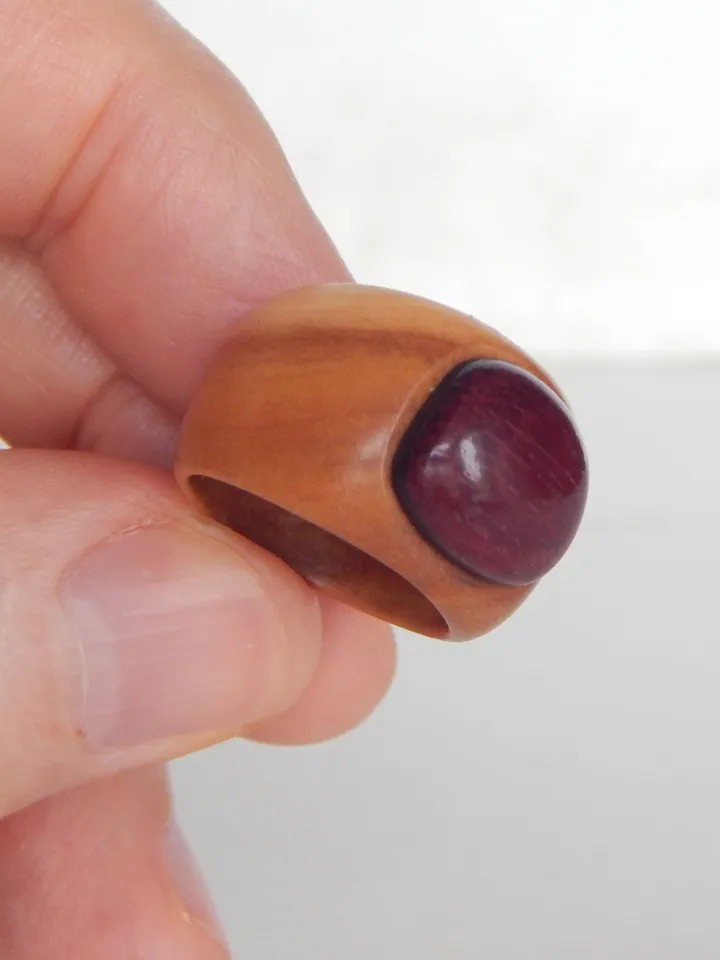 Wooden signet ring. Handmade jewelry made from natural wood. 4