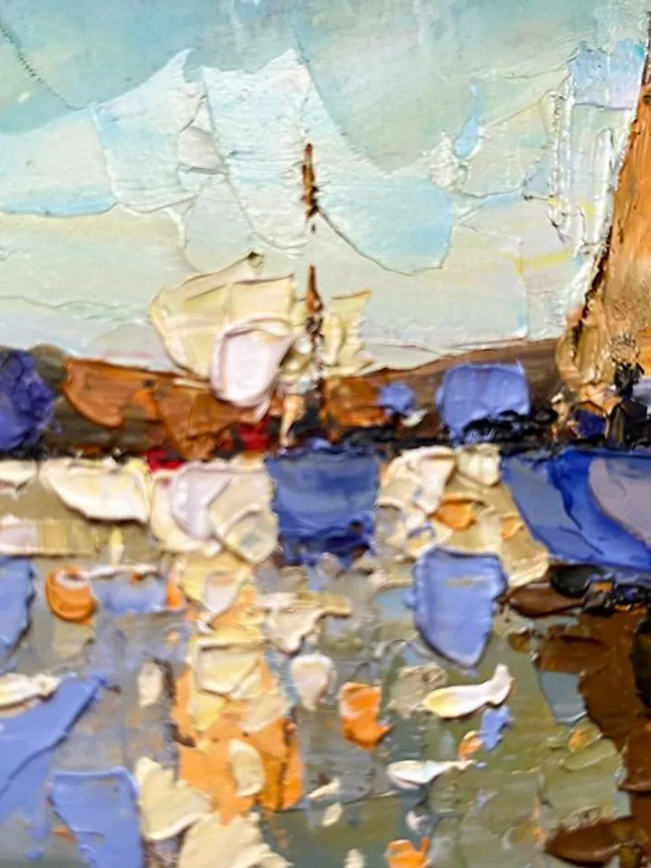 Boat Painting Seascapes Oil Painting Small Art Landscape