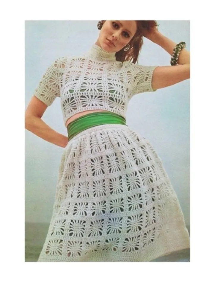 Top skirt crochet pattern, crochet pattern summer suit skirt pdf instant download