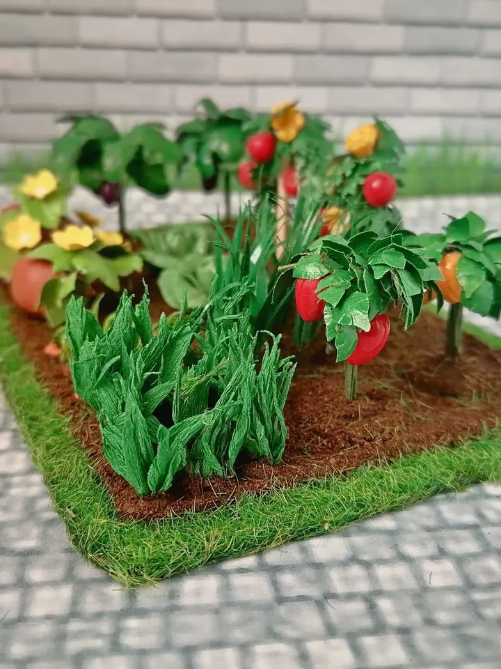 Vegetable bed for a dollhouse in 1:12 scale. Dollhouse miniature. handmade. 1:12.
