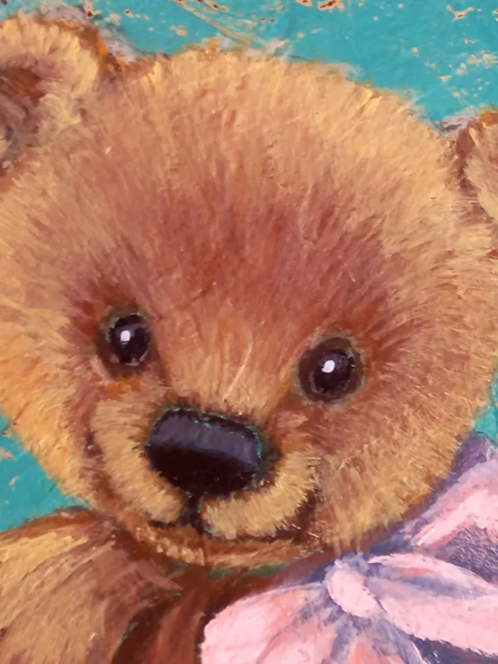 Teddy bear original oil painting 20x25 cm