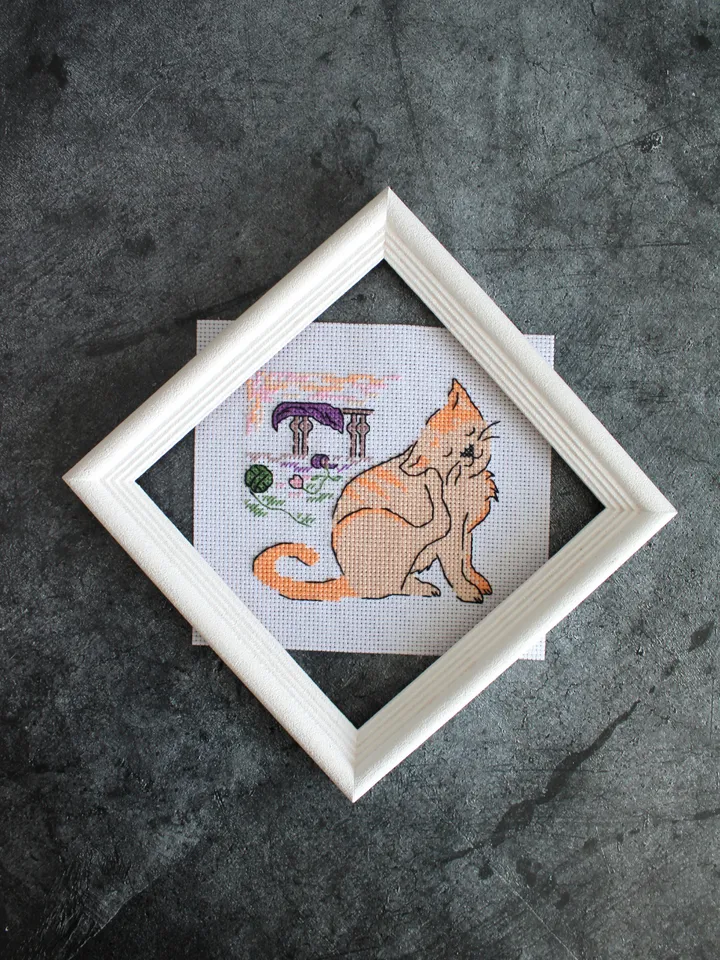 Cross stitch pattern Cat, funny cross stitch pattern PDF