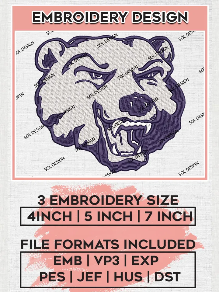 Belmont Bruins NCAA Team Head Mascot Logo embroidery designs, NCAA Belmont Bruins Logo Machine embroidery files, NCAA Team Logo embroidery designs, NCAA Game Day Machine embroidery designs, Digital Download