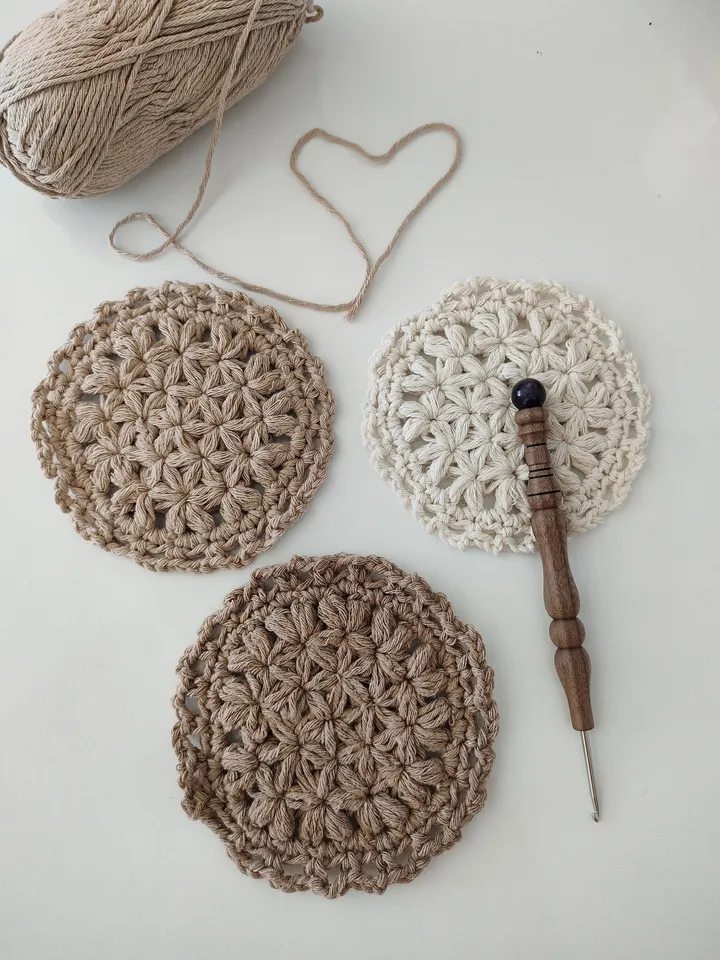 Coaster crochet pattern, flower coaster crochet pattern, easy coaster crochet pattern pdf