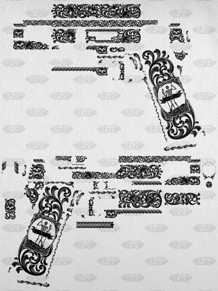 VECTOR DESIGN Smith & Wesson SW 1911 Scrolls and skulls