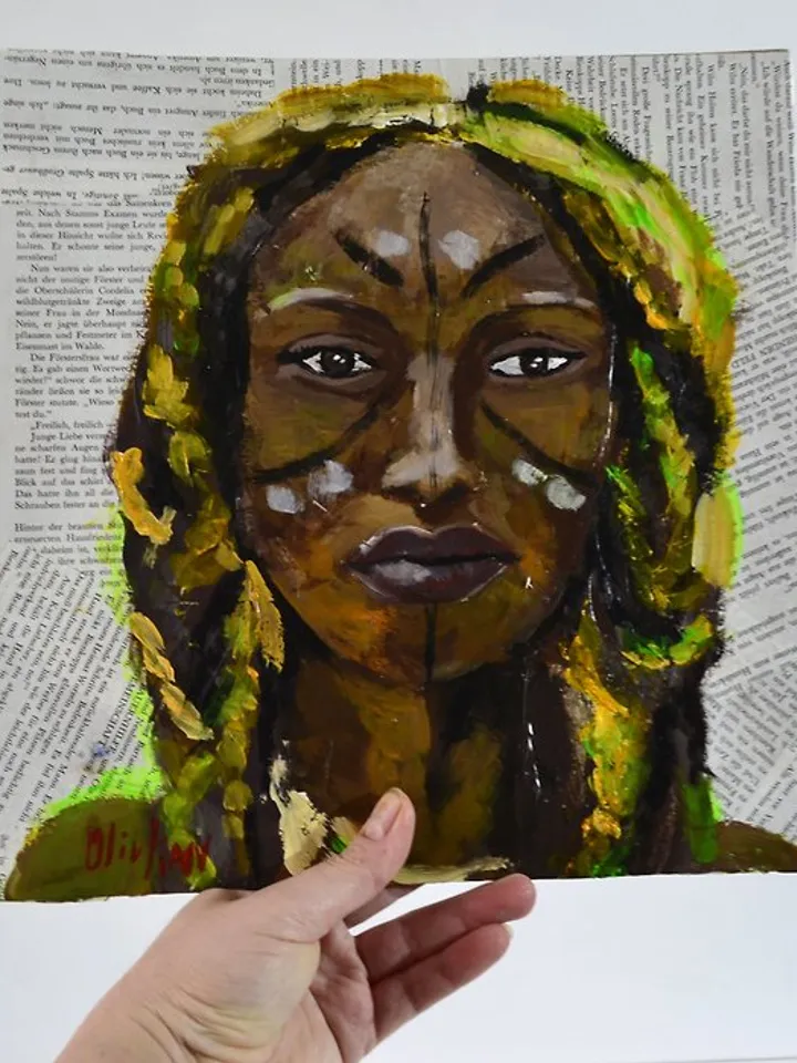 African American Woman Art African Girl Painting Portrait Wall Art