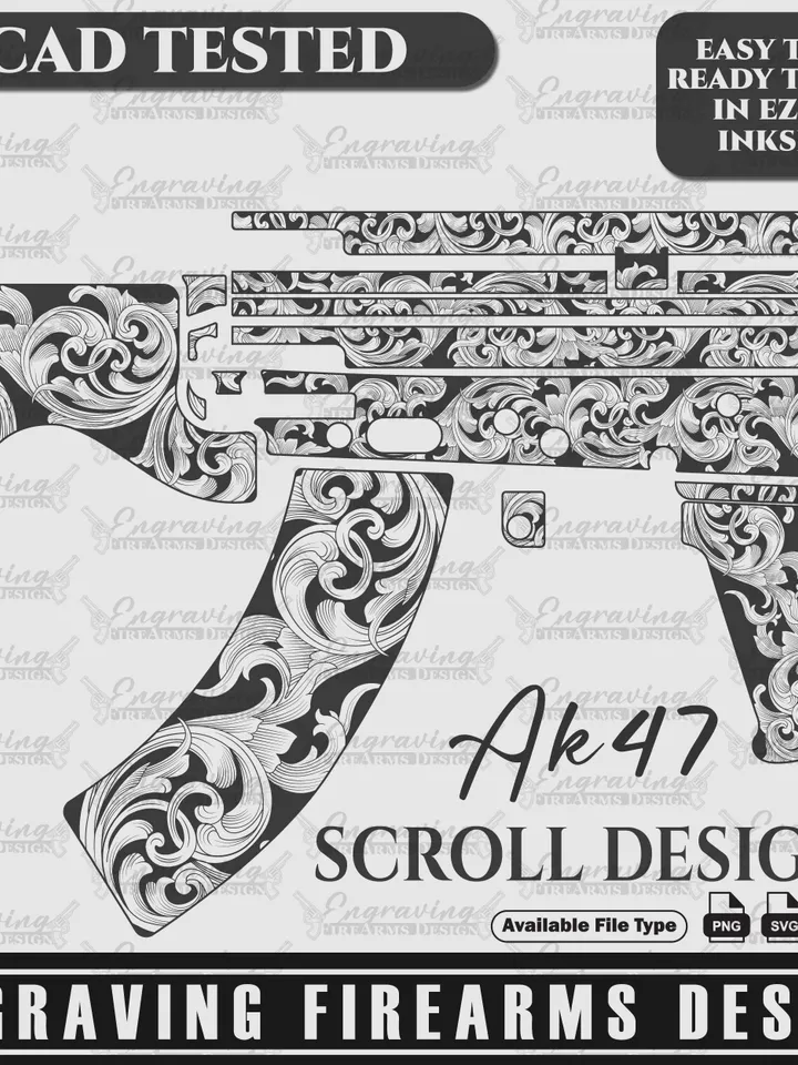 Engraving Firearms Design Draco AK Scroll Design Final