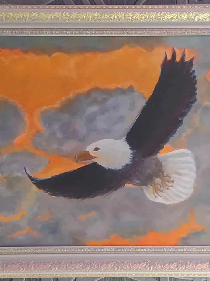 Oil painting "Bald Eagle", canvas on a stretcher, 16*20 inches (40*50 cm)