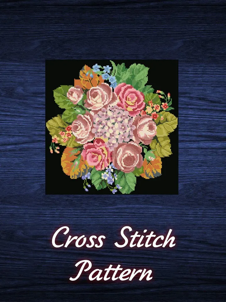 Antique Cross Stitch Pattern Victorian Footstool Counted Digital Download PDF