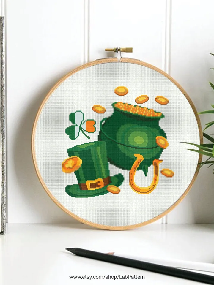 Saint Patrick's day Cross stitch pattern | Embroidery Pattern | Instant Download | Embroidery Designs