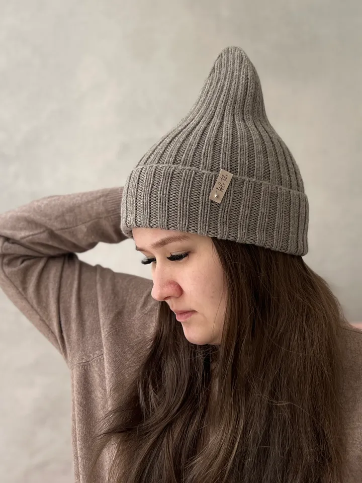Beige woolen womens hat