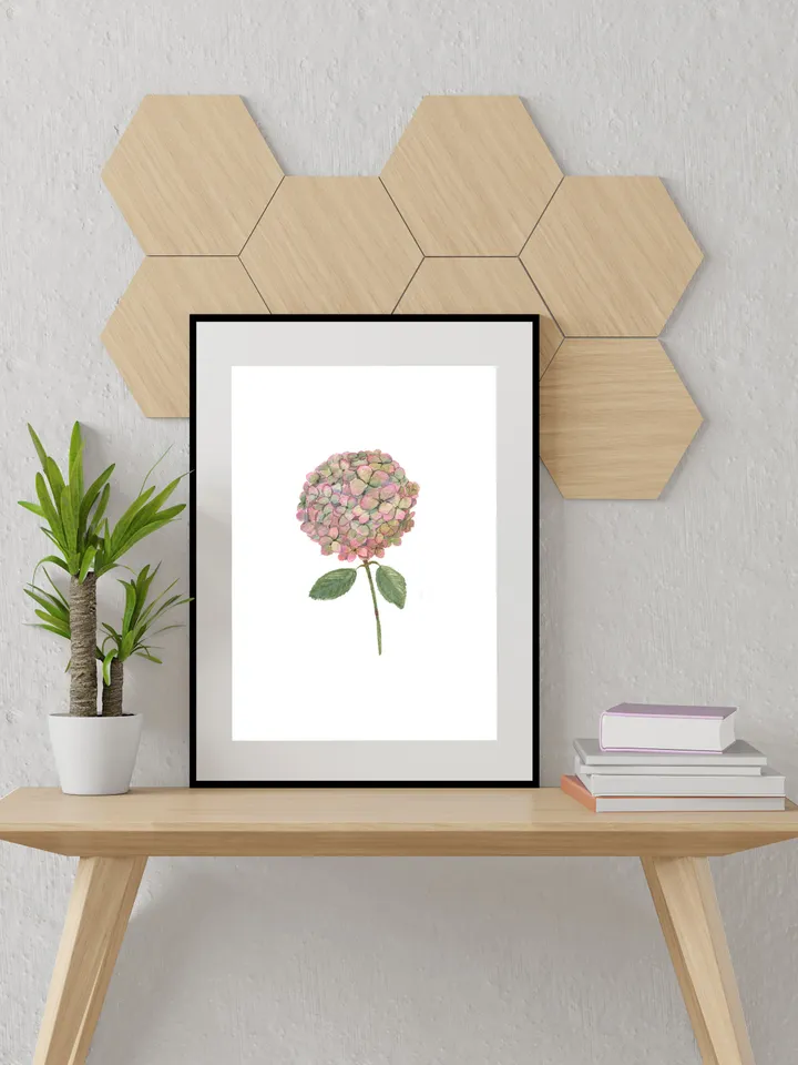 Hydrangea Flower Watercolor Poster Floral Painting Minimalist Wall Art Printable Artwork Botanical Painting Hydrangea Art Hydrangea decor