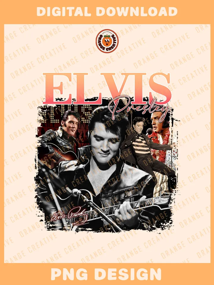 90s Elvis Presley Bootleg T-shirt PNG, Rock n Roll Bootleg Template, Graphic Elvis Bootleg PNG Files, Custom Bootleg Rap Tee, Digital Download