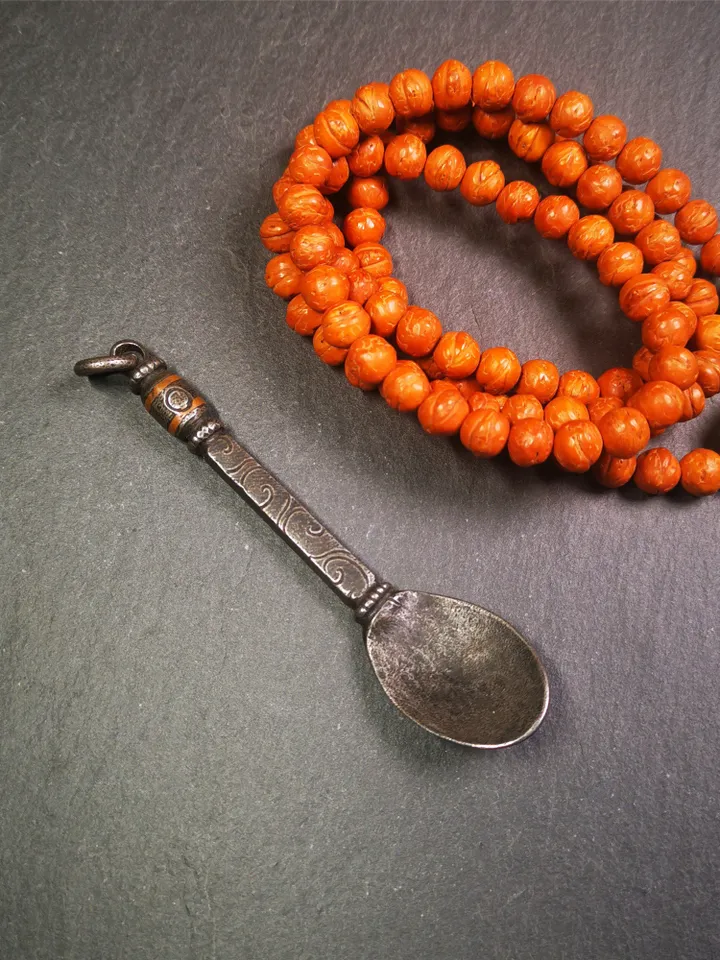 Gandhanra Handmad Tibetan Buddhist Tsog Offering Spoon,Serving Ritual Implement for Worship Ceremony,4.0" Length