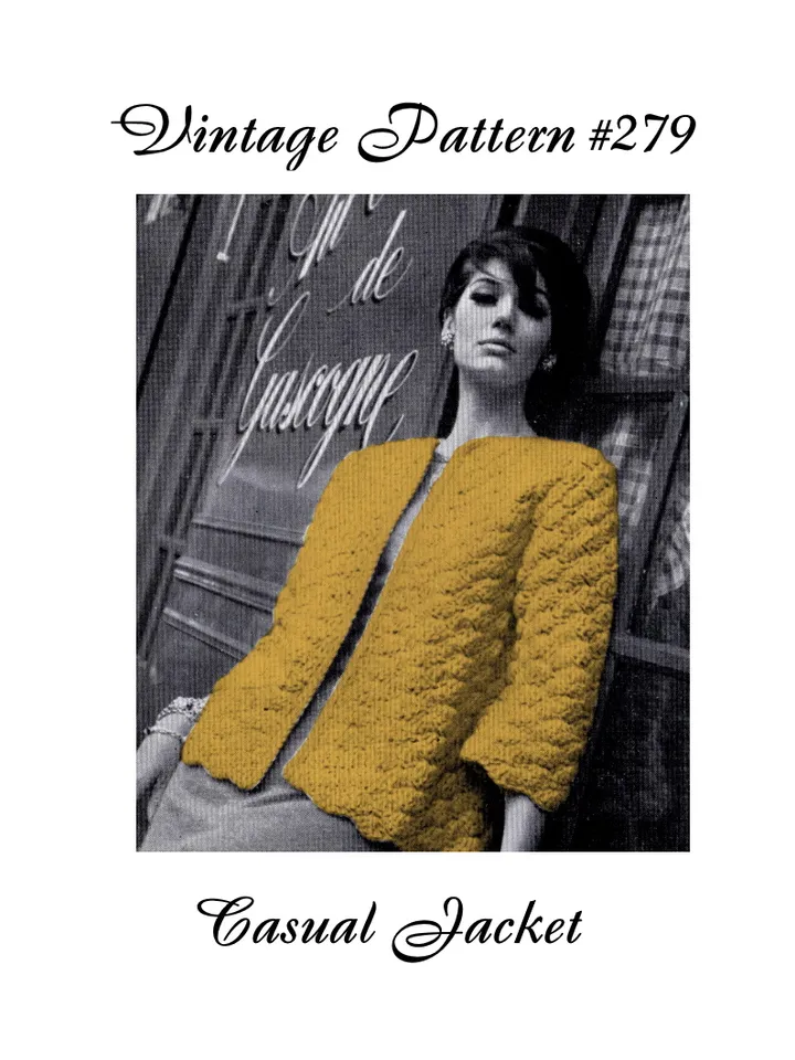 Vintage Crochet Pattern 279 Casual Jacket Women