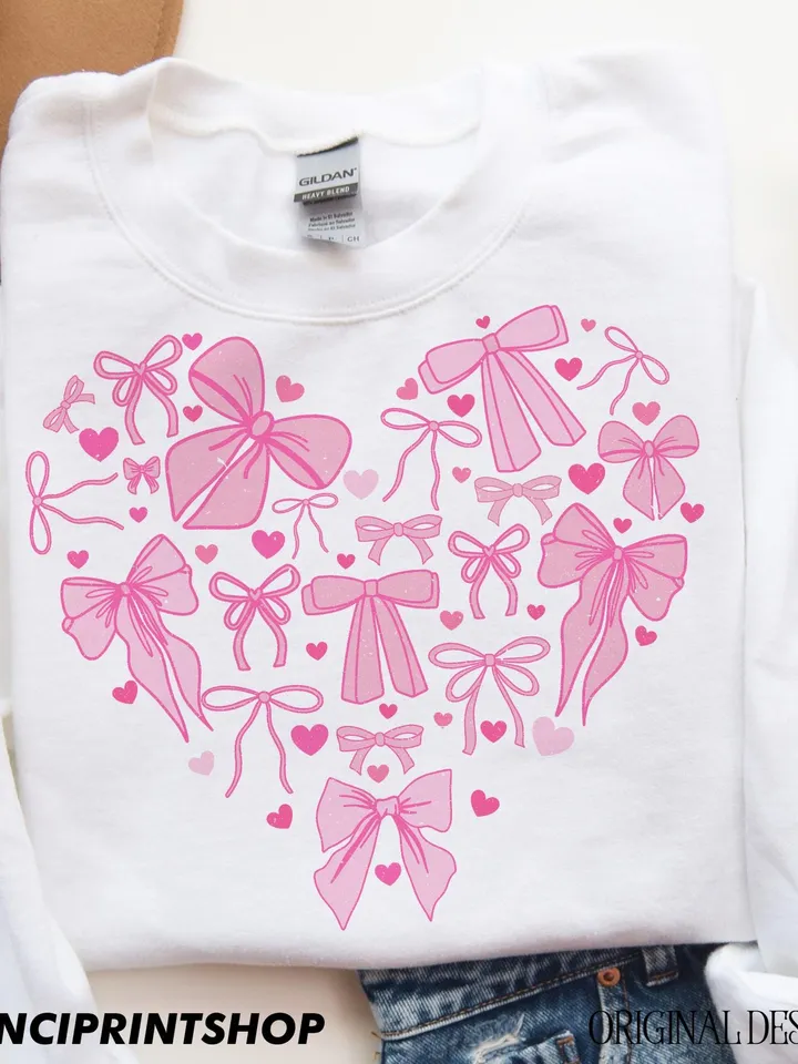 Pink Coquette Valentine Heart PNG, Valentines Day png, Valentine Bow png, Pink Valentine png, Valentines Love png, Girl Valentine, Heart png