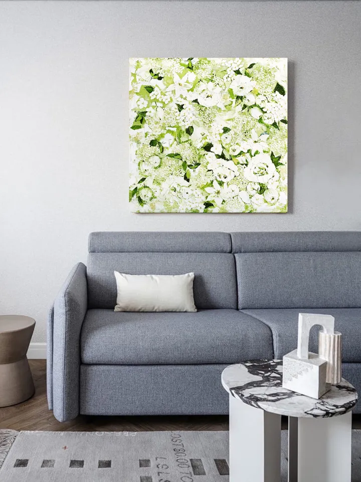Large Painting Flowers Original Art Impaso Oil Painting Office painting Floral Painting Impasto Large Flowers Canvas Art 32x32 inches
