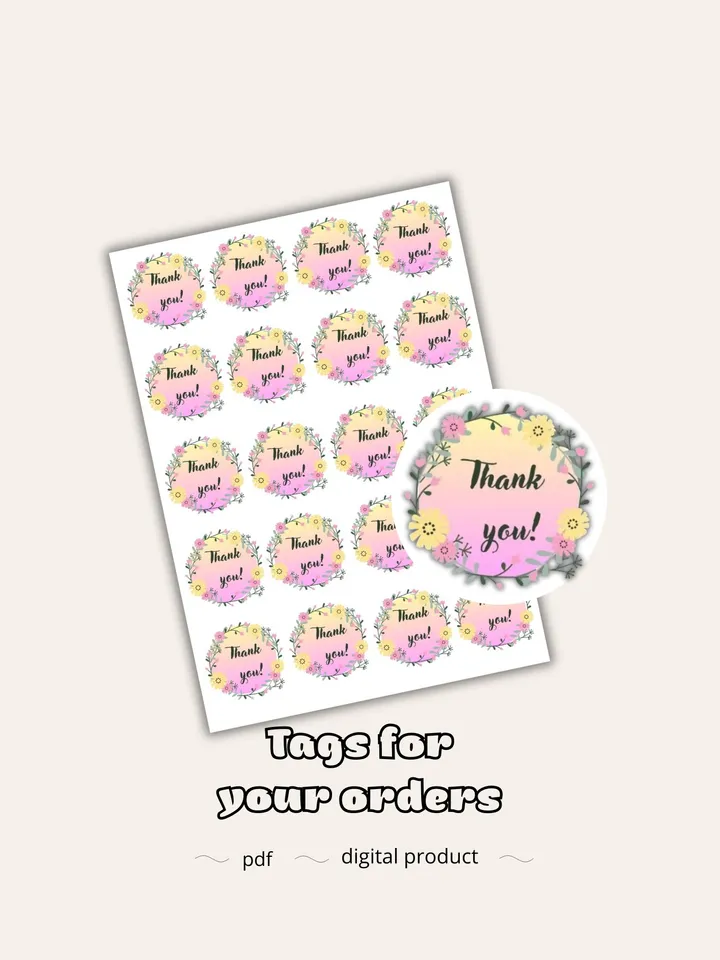 Self-printing template "Thank you"