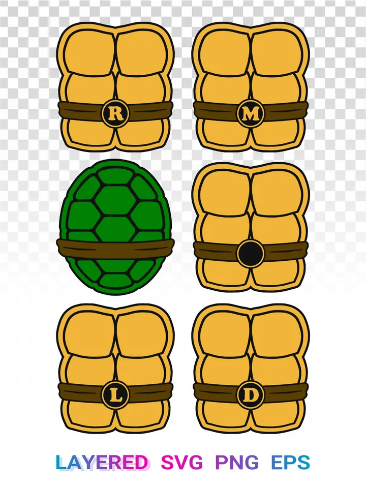 TMNT Shells SVG, Ninja Turtles PNG, TMNT Cricut Clipart
