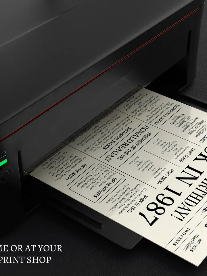 1987 38th birthday newspaper, 1987 poster, 38th birthday poster, 1987 birthday sign, INSTANT DOWNLOAD, 37 years ago back in 1987