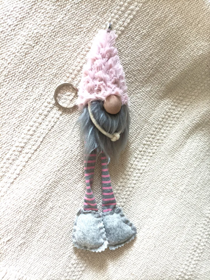 Flaffy plush gnome bag charm
