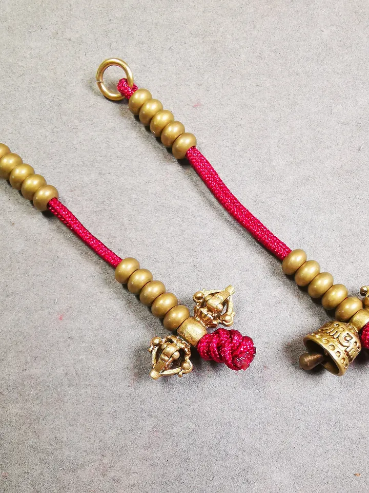 Gandhanra Handmade Tibetan Buddhist Mala Counters,Prayer Bead Counters,with Dorje and Vajra Pendant,Made of  Brass