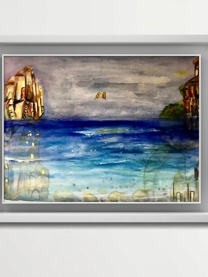 Fantasy watercolor painting wall art,original watercolour mix media painting,modern fantasy art,home decoration,gift.