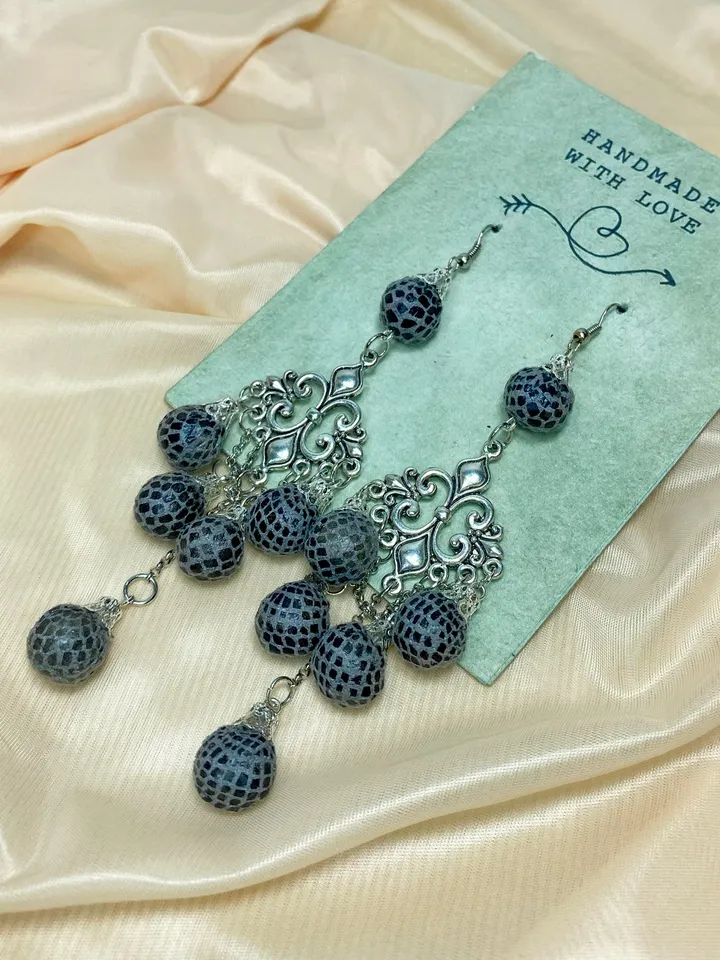 Vintage handmade earrings. Handmade jewelry.