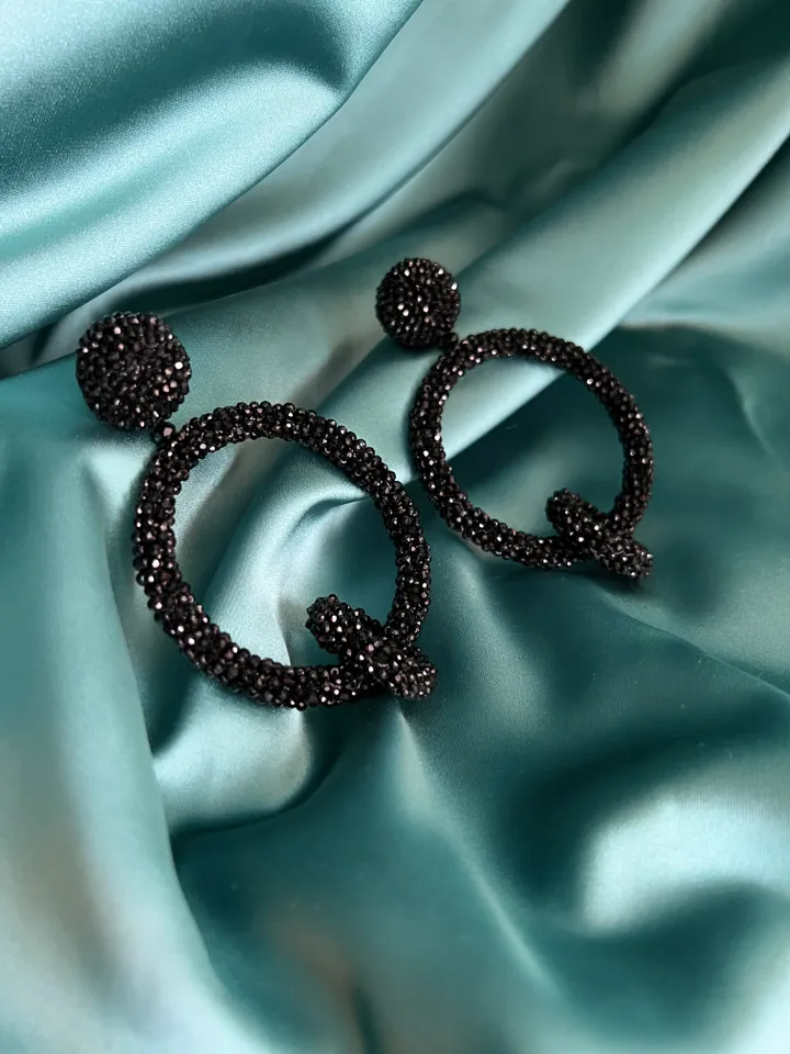 Double Hoop Beaded Earrings