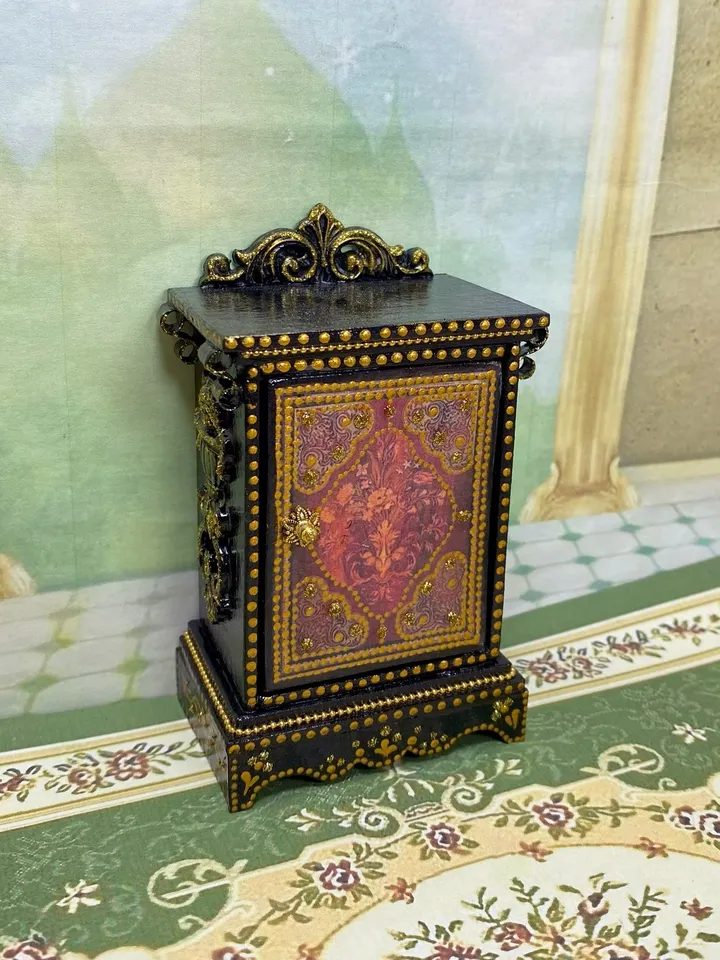 Vintage nightstand. 1:12. Furniture for dolls. dollhouse miniature. Handmade.