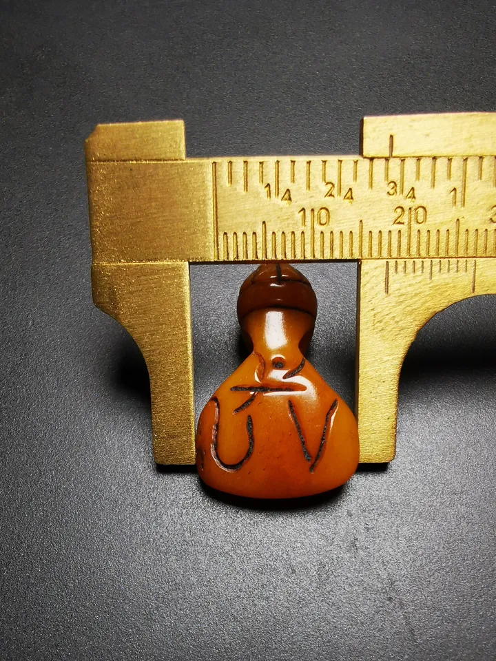 Gandhanra Tibetan Amulet,Hand-carved Yak Bone Pendant, OM Symbol