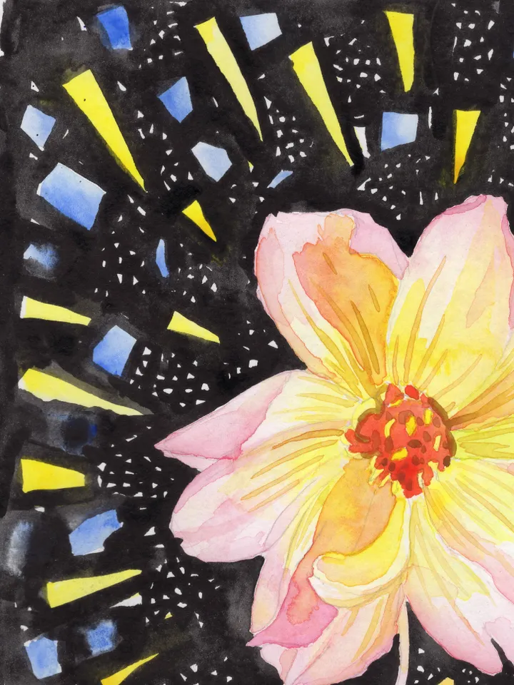 MAJESTIC DAHLIA (2021) Original author's watercolor painting