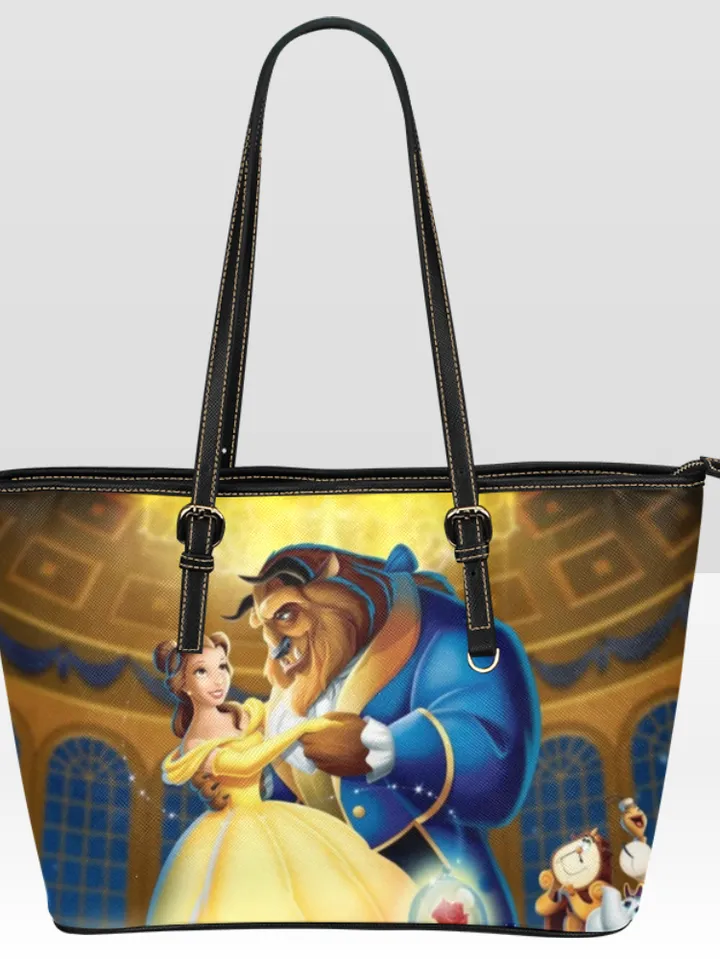 Beauty and the Beast Leather Tote Bag