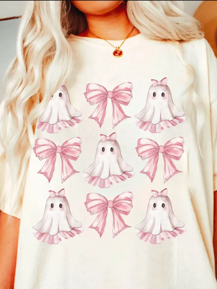 Halloween Cute Ghost png, Coquette Bow Halloween png, Halloween png, ghost png, Spooky Season png, Coquette png, Sublimation png designs