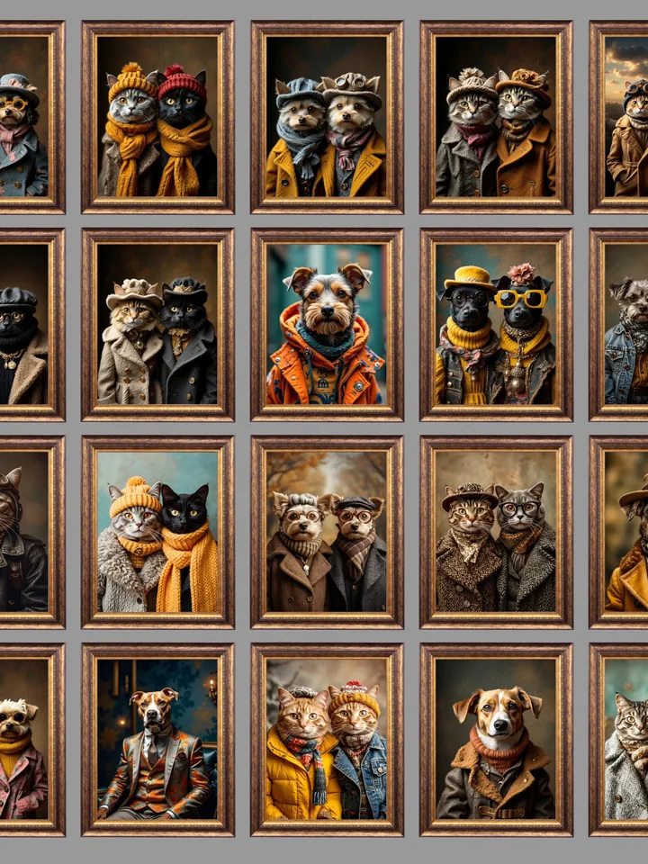 1150+ Renaissance Dog Portrait, Royal Pet King, Painting Digital Art, Portrait Art Design, Gentleman Pet Cat, King Cat, Queen Pet Digital