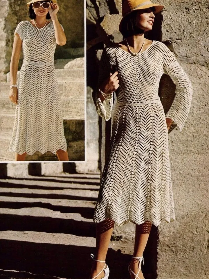 Crochet pattern dress, crochet long dress, lace dress crochet patterns pdf