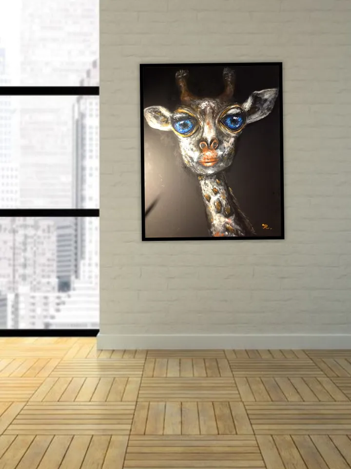 Fantasy giraffe painting,original giraffe painting,acrylic,stretched canvas.