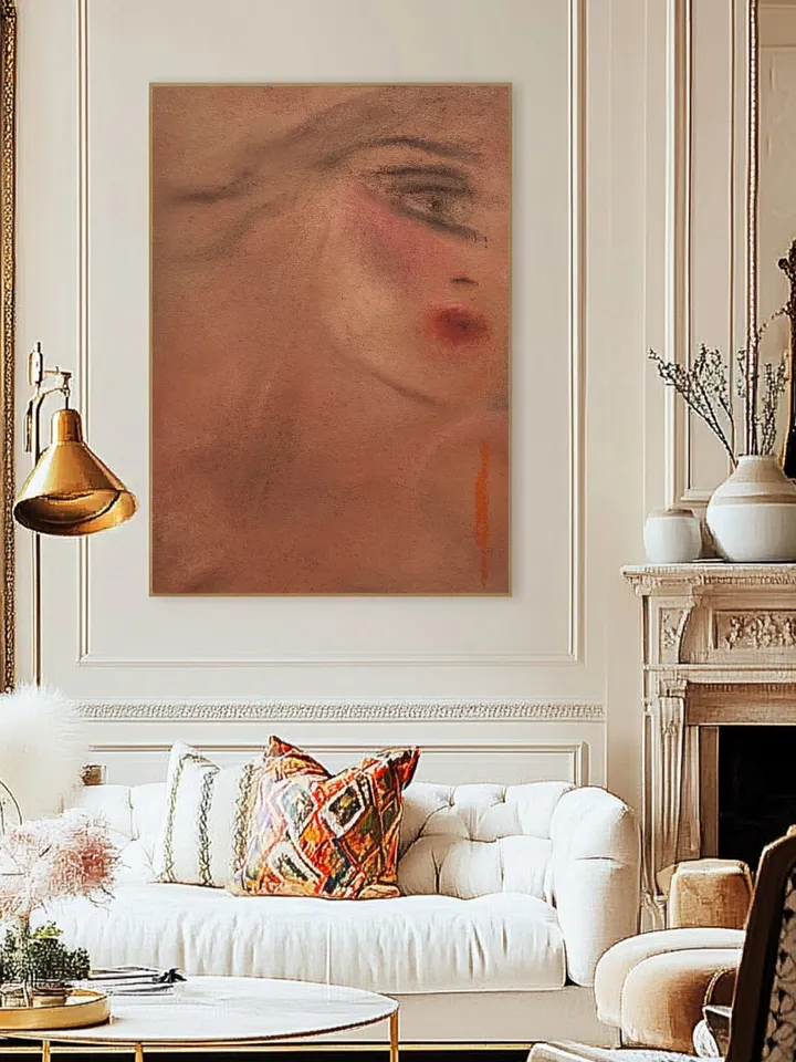 Delicate woman digital file for art print from my original drawing