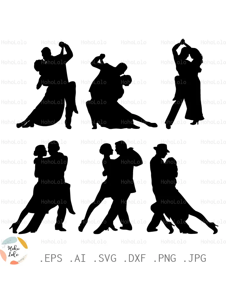 Tango Svg, Tango Silhouette, Tango Cricut, Dancer Svg, Tango Stencil, Tango Templates Dxf, Tango Clipart Png