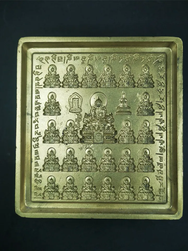 Gandhanra Handmade Tibetan Buddha Statue Mold,25 Akshobhya Tsa Tsa,Copper Mould For Making Clay Buddha Statue,Tsha Tsha