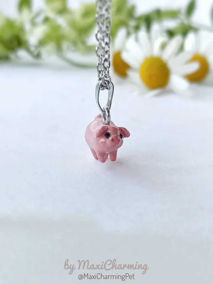 A pig necklace tiny size