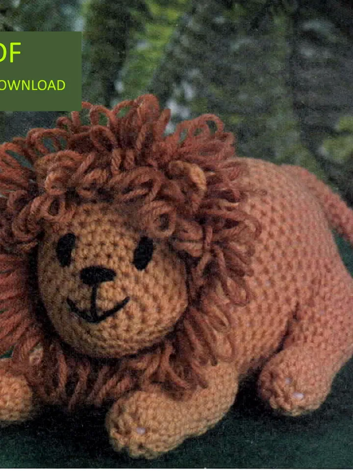 Lenni Lion Toy Vintage Crochet Pattern 46
