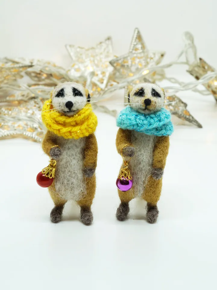 Robbie the meerkat, miniature needle felted meerkat, Christmas gift, needle felted animal, made to order