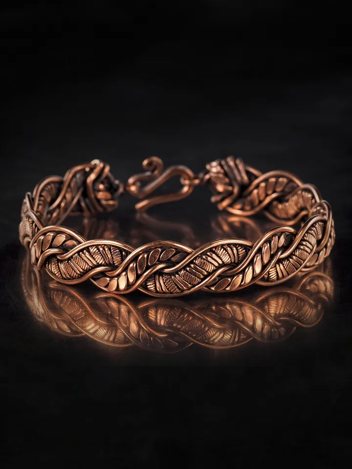 Wire wrapped copper bracelet for woman Antique style copper jewelry WireWrapArt