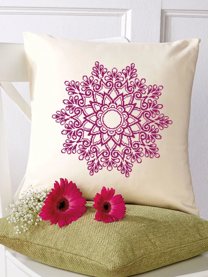 Flower mandala cross stitch pattern download PDF Floral ornament cross stitch, Monochrome cross stitch chart, Mandala pattern digital #M188