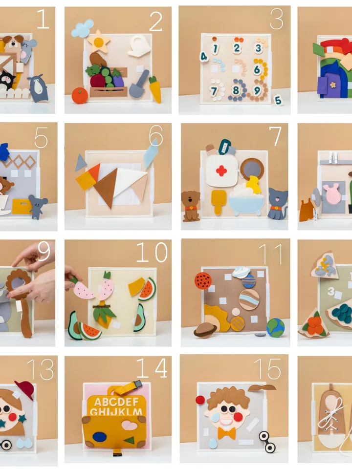 Handmade Montessori Felt Busy Book for Baby Girl Quiet Activity Book Toddler 6 12 Months Soft Fabric Sensory Gift 1 Year Old Kinderkrama