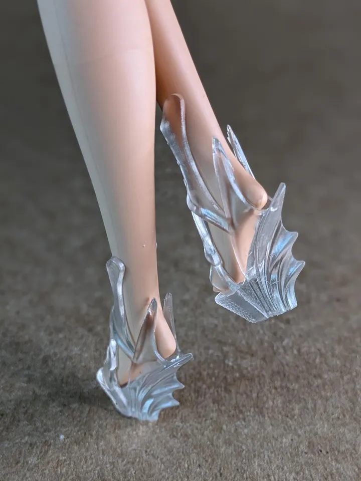 Clear wedge sandals for 1/6 scale female dolls
