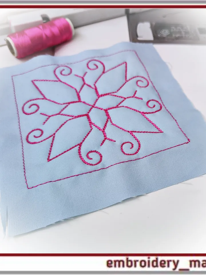 Quilt Block 37 Quilting with floral plant patterns Machine Embroidery Designs